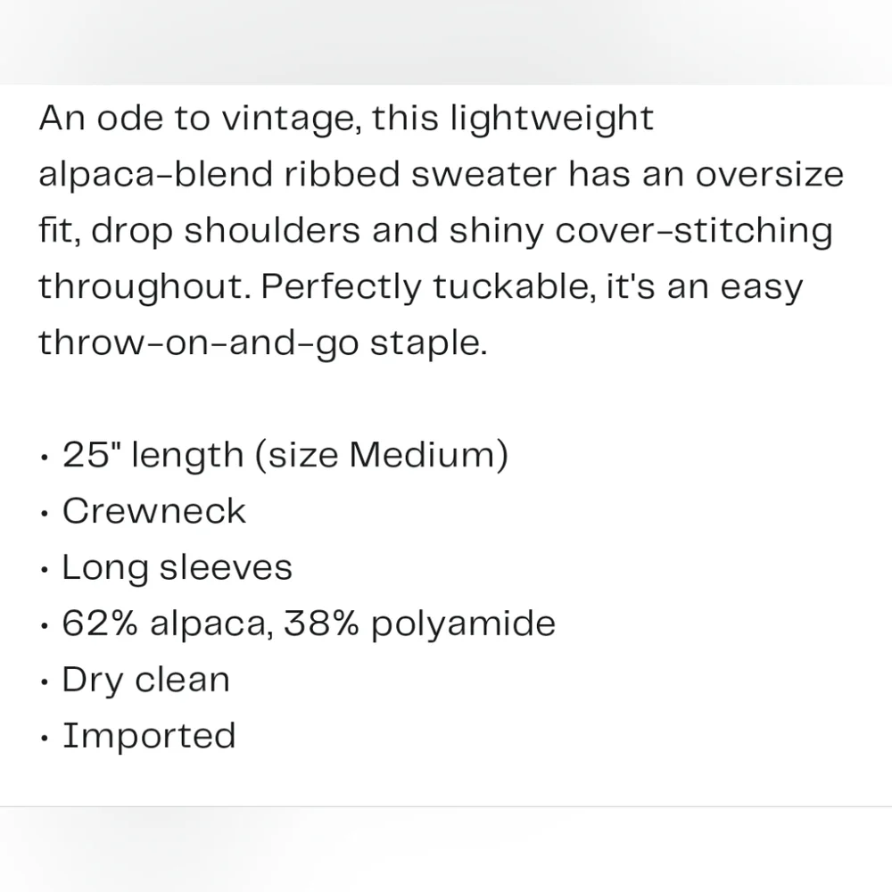 Madewell Pink Crewneck Alpaca blend sweater, Size L. Nwt